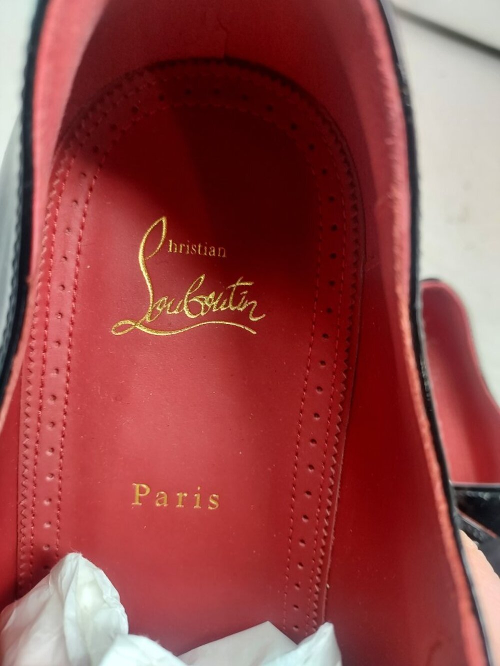 Chrisitian Louboutin MENS Derloon Black Patent Derbie Shoe - Picture 6 of 11